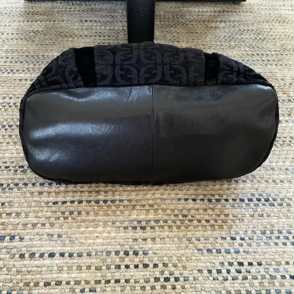 Fossil Black Velour Satchel Tote Limited Edition Bag